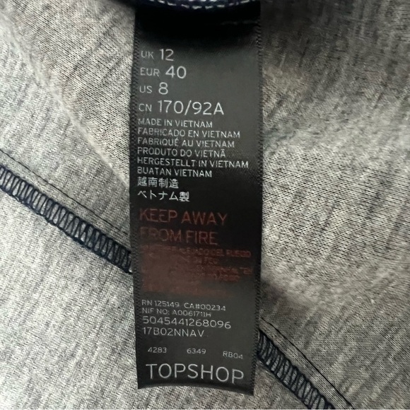 Nordstroms Top Shop Navy Blazer with white buttons and pockets size 8 - Picture 11 of 11